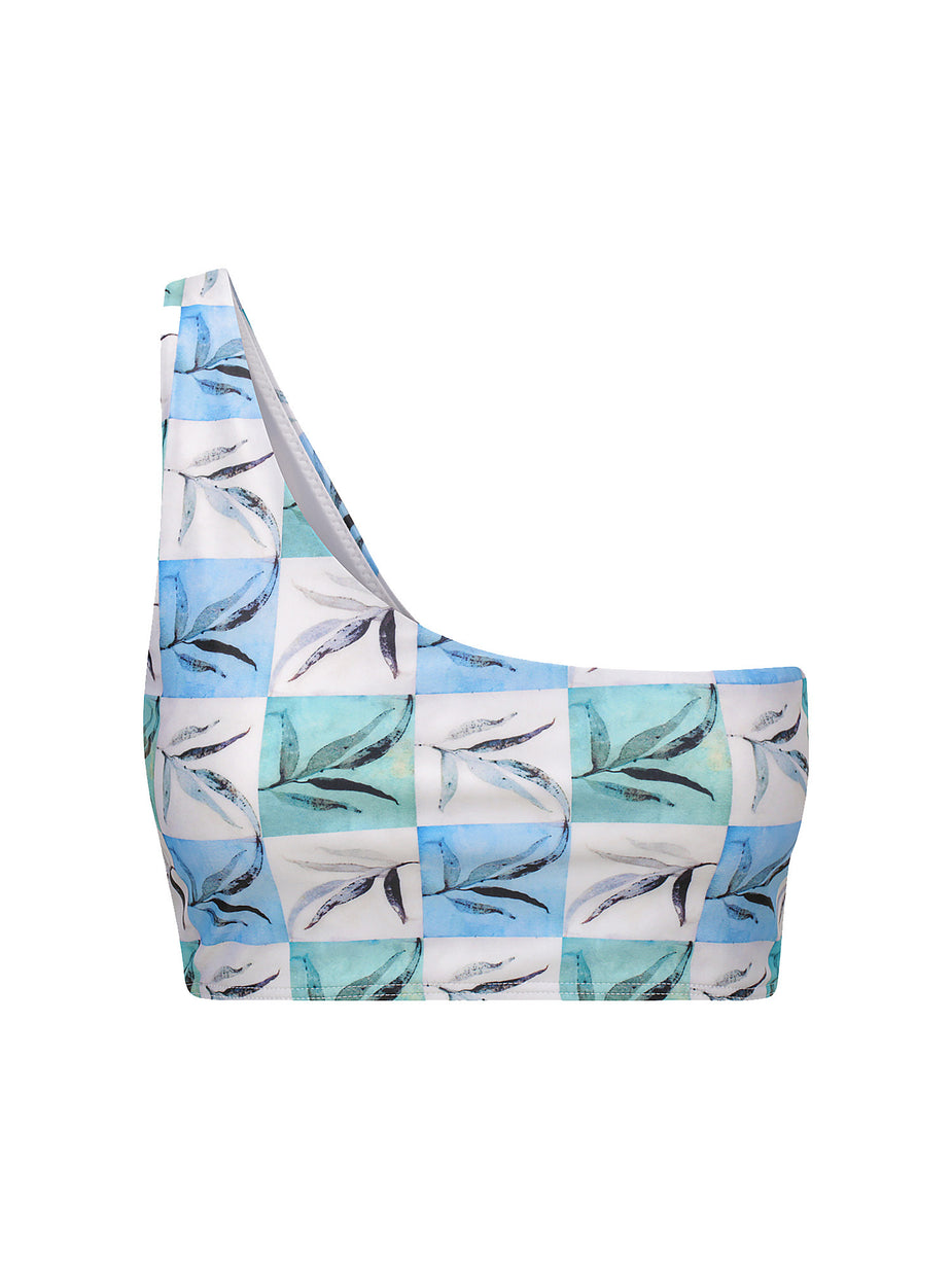 The Bush Checker Asymmetrical Bikini Top – SHAPES IN THE SAND SWIMWEAR