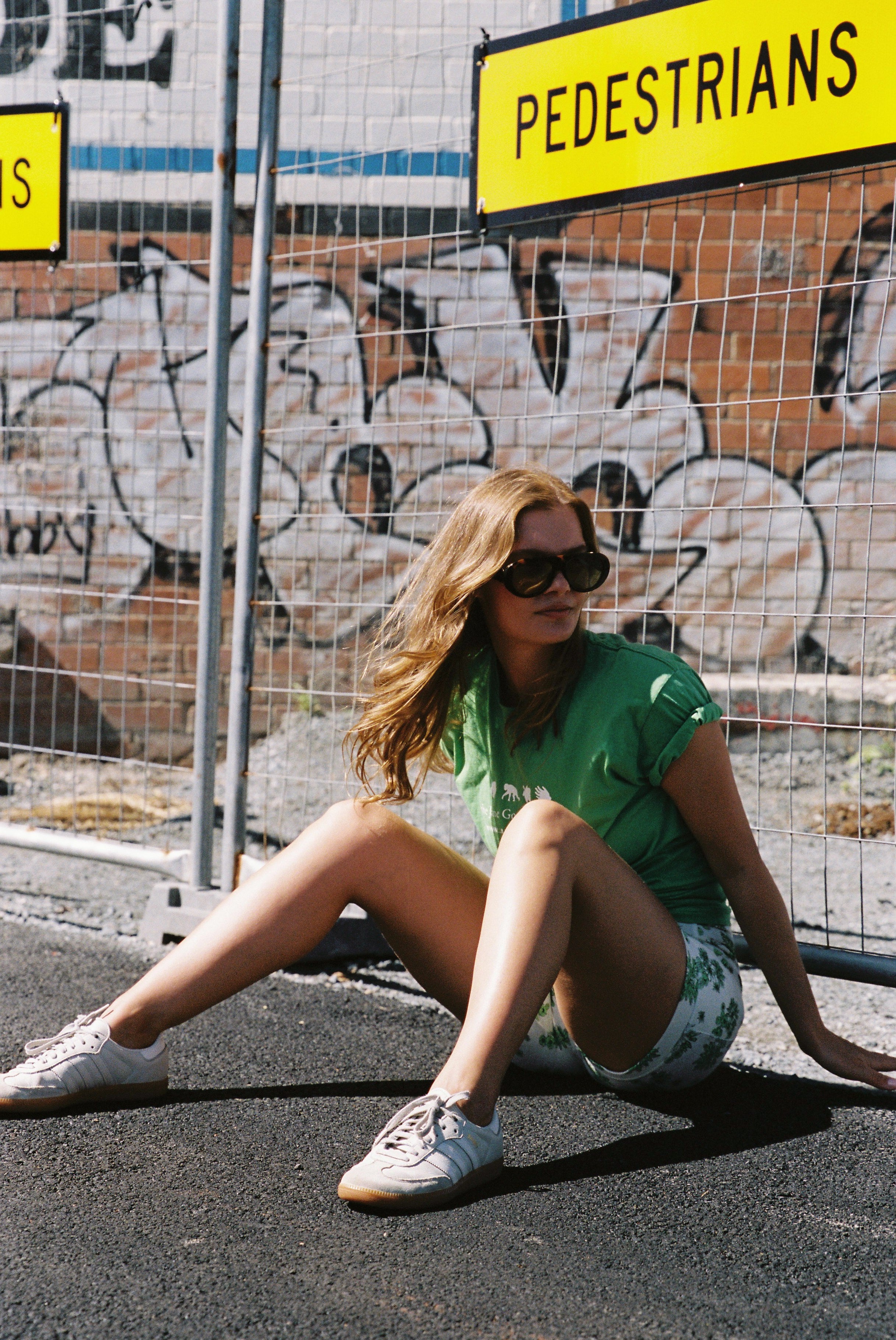 SHAPES IN THE SAND in Worn Well Project photoshoot showcasing street style looks with sustainable swimwear and activewear made from recycled and natural fibres.